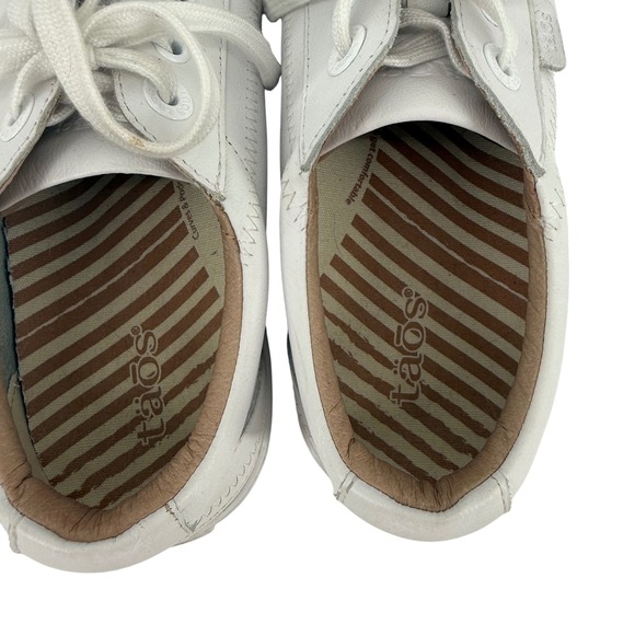 Taos Plim Soul Lux Leather Sneakers Shoes White Lace Up Support Comfort Size 8 - Picture 6 of 10